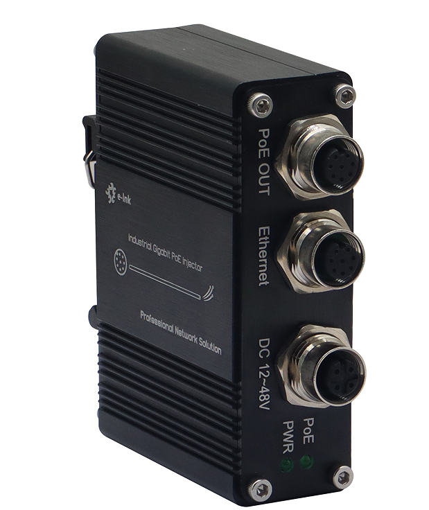 Power Over Ethernet - EN50155 産業用 M12 PoE インジェクター 12-48V