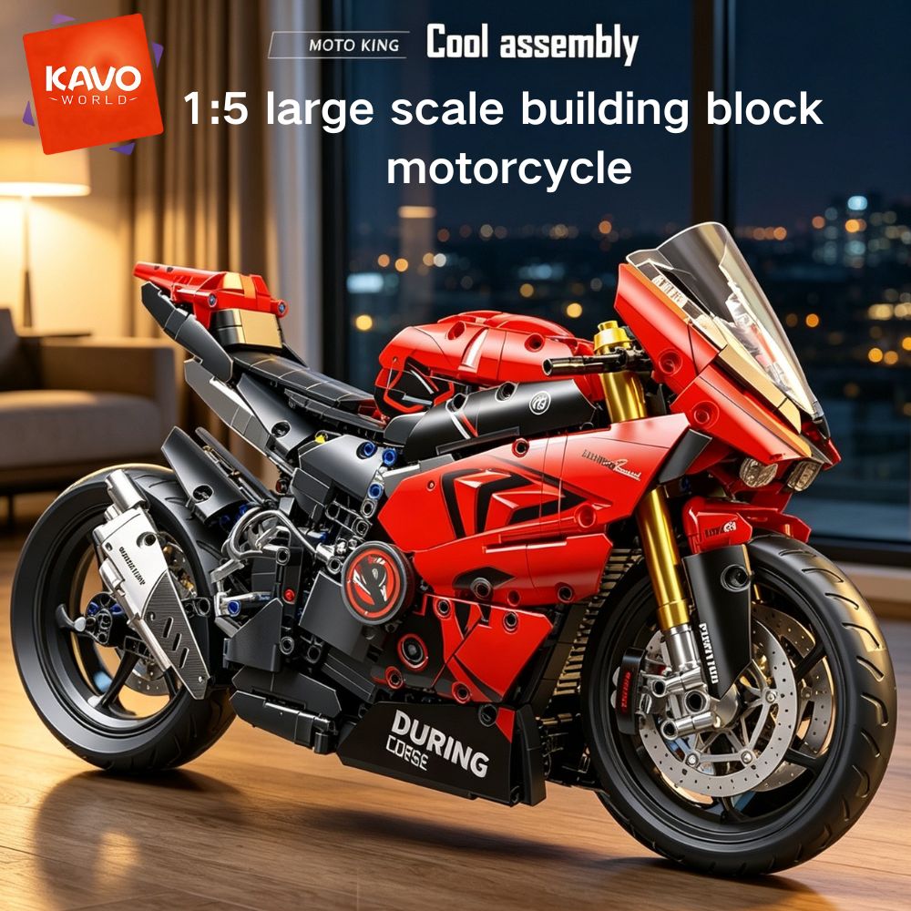 Office Tech Setup - KAVOWORLD 1:5スケール ビルディングブロック スーパーバイクモデルキット 2024ピース テクニカルレーシング