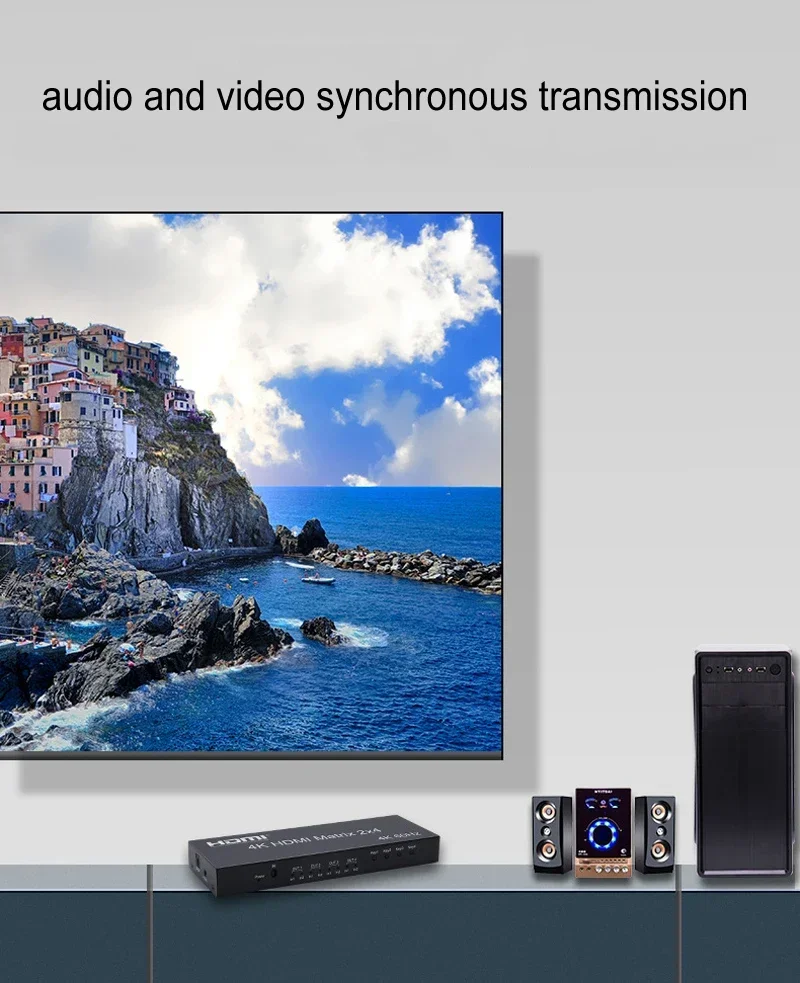 Hdmi Matrix Switch - 4K 60Hz 2x4 HDMIマトリックス 2入力4出力 HDMIスプリッタースイッチ