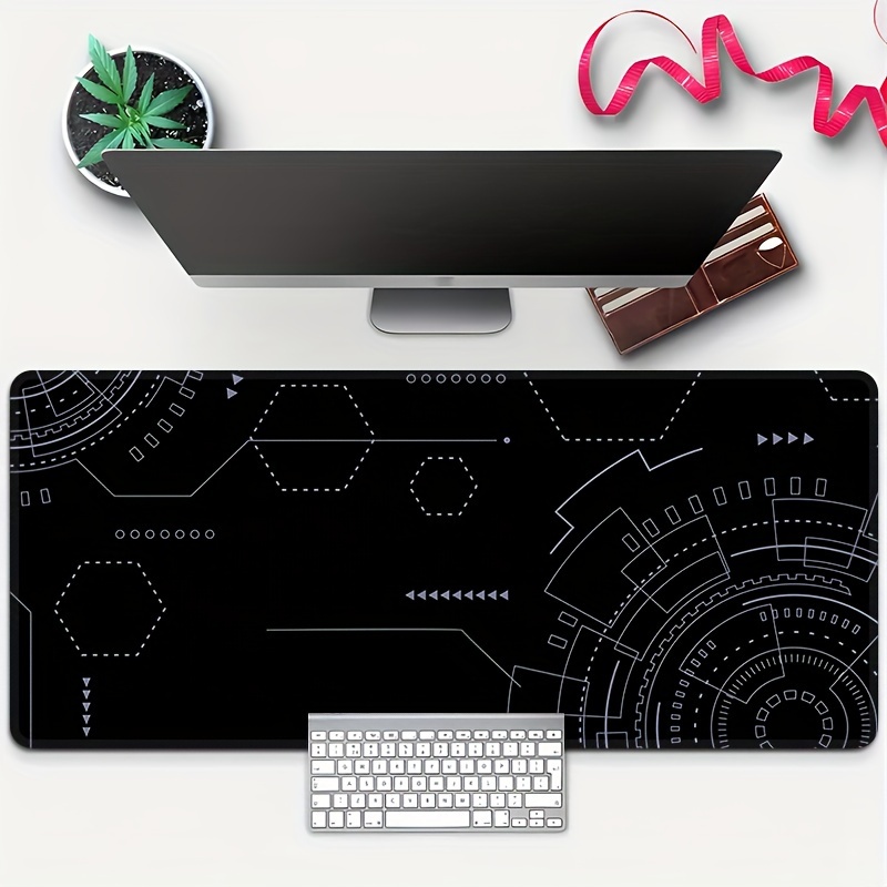 Office Tech Setup - テックサーキットプリント拡張デスクマット耐久性のあるゴム製滑り止めゲーミングマウスパッド（オフィスおよびコンピューターセットアップ用）