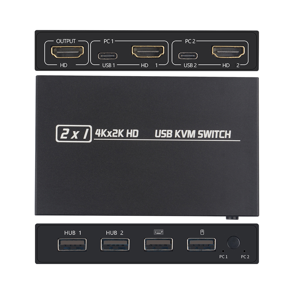 USB HDMI互換のKvmスイッチボックス,2 in 1出 - Hdmi Matrix Switch のレビューと価格