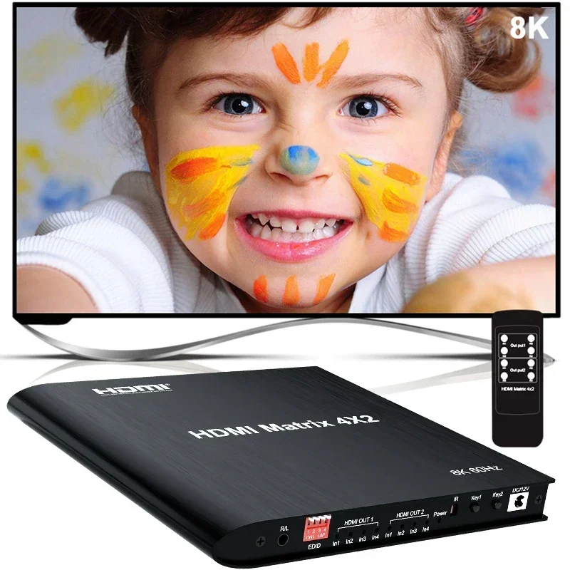 8K 4x2 HDMI2.1 マトリックスビデオ分配器スイッ - Hdmi Matrix Switch のレビューと価格