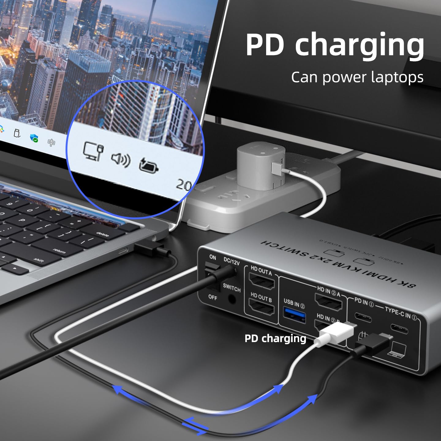 USB C HDMI DP KVMスイッチ 2モニター 2台 - Hdmi Matrix Switch のレビューと価格