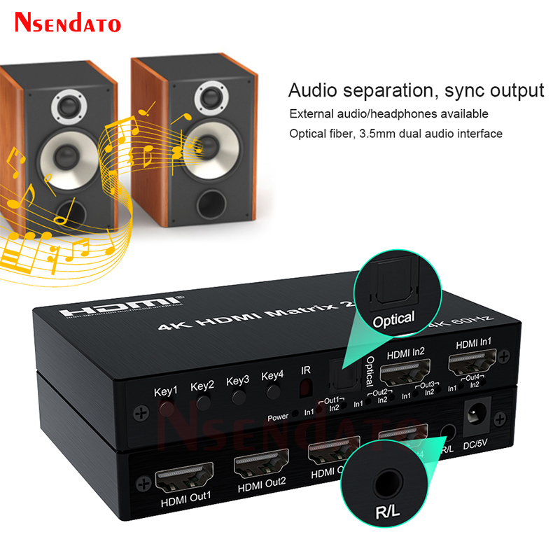 4K 60Hz HDMIマトリックス 2x4 ドルビー対応  - Hdmi Matrix Switch のレビューと価格