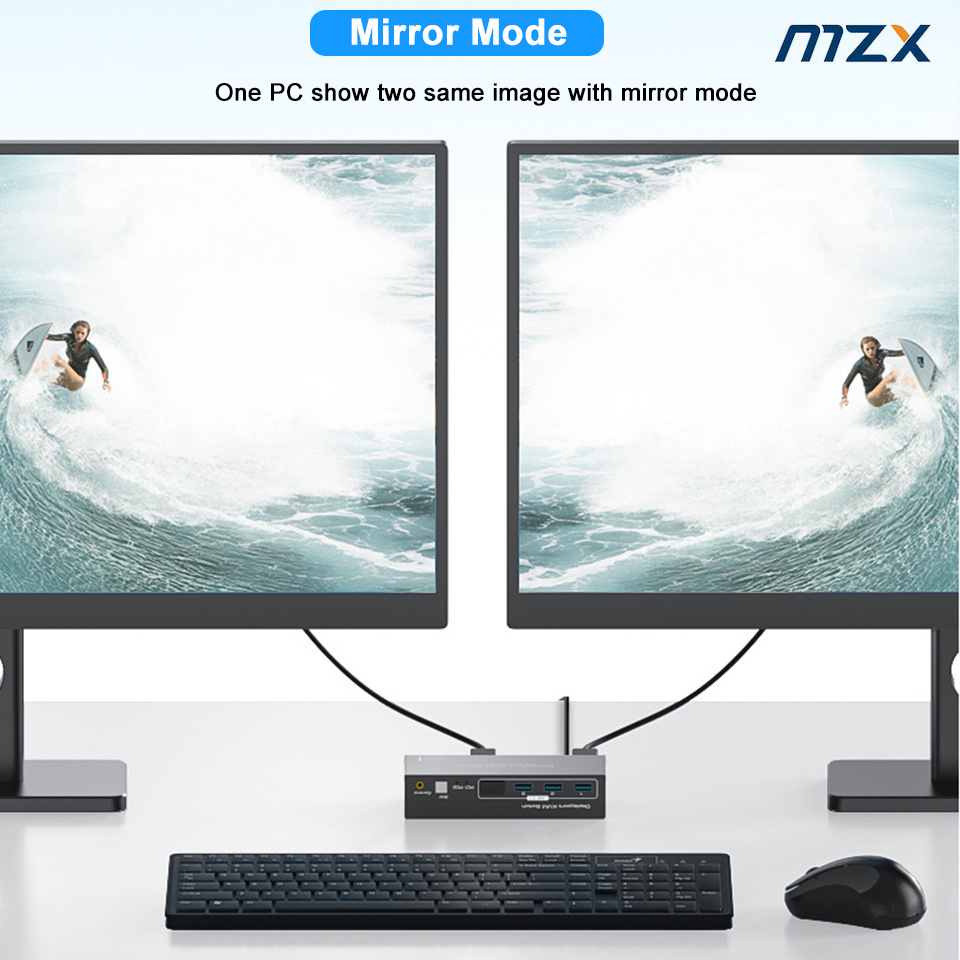 MZX KVMスイッチ 2台のデュアルモニター対応 DP H - Kvm Switch Dual Monitor のレビューと価格
