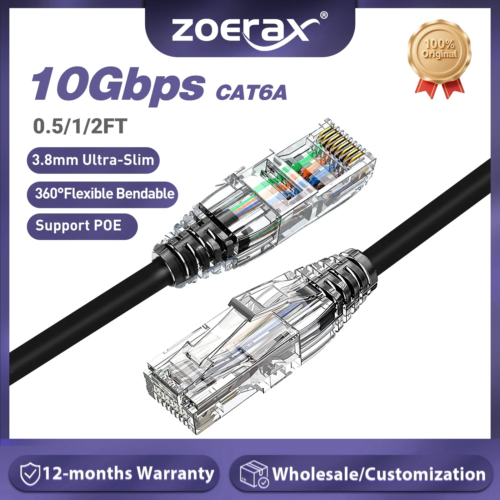 ZoeRax CAT6A 10Gbps イーサネットパッチケ - Power Over Ethernet のレビューと価格