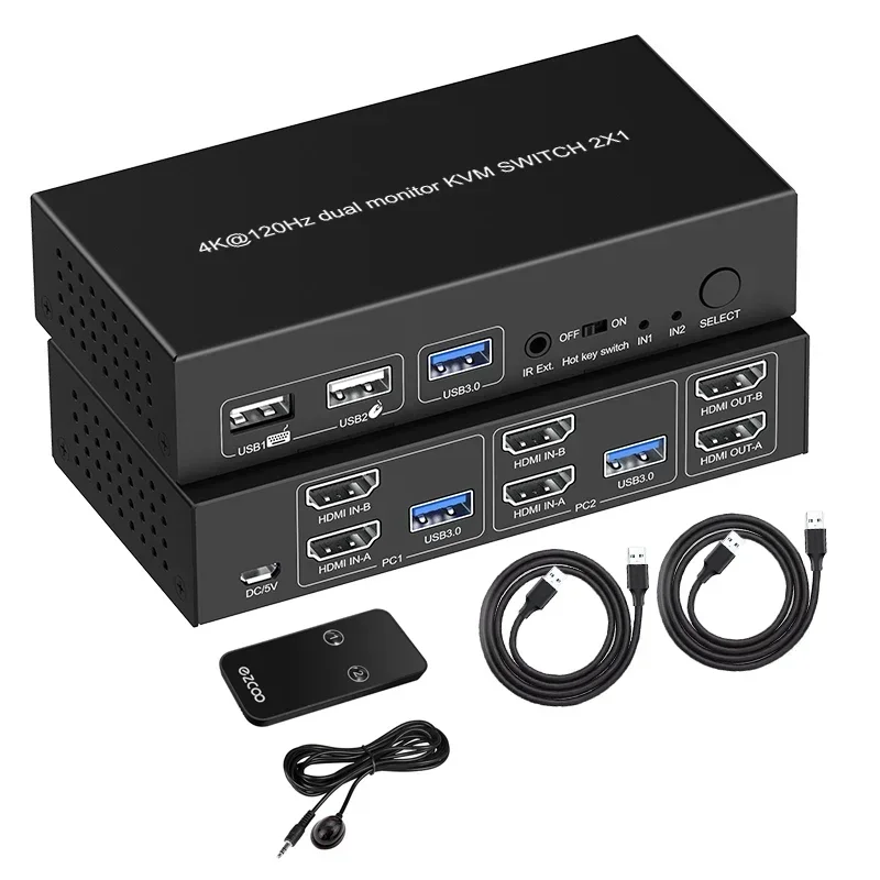 在庫あり 8K@60Hz 4K@120Hz HDMI USB - Kvm Switch Dual Monitor のレビューと価格