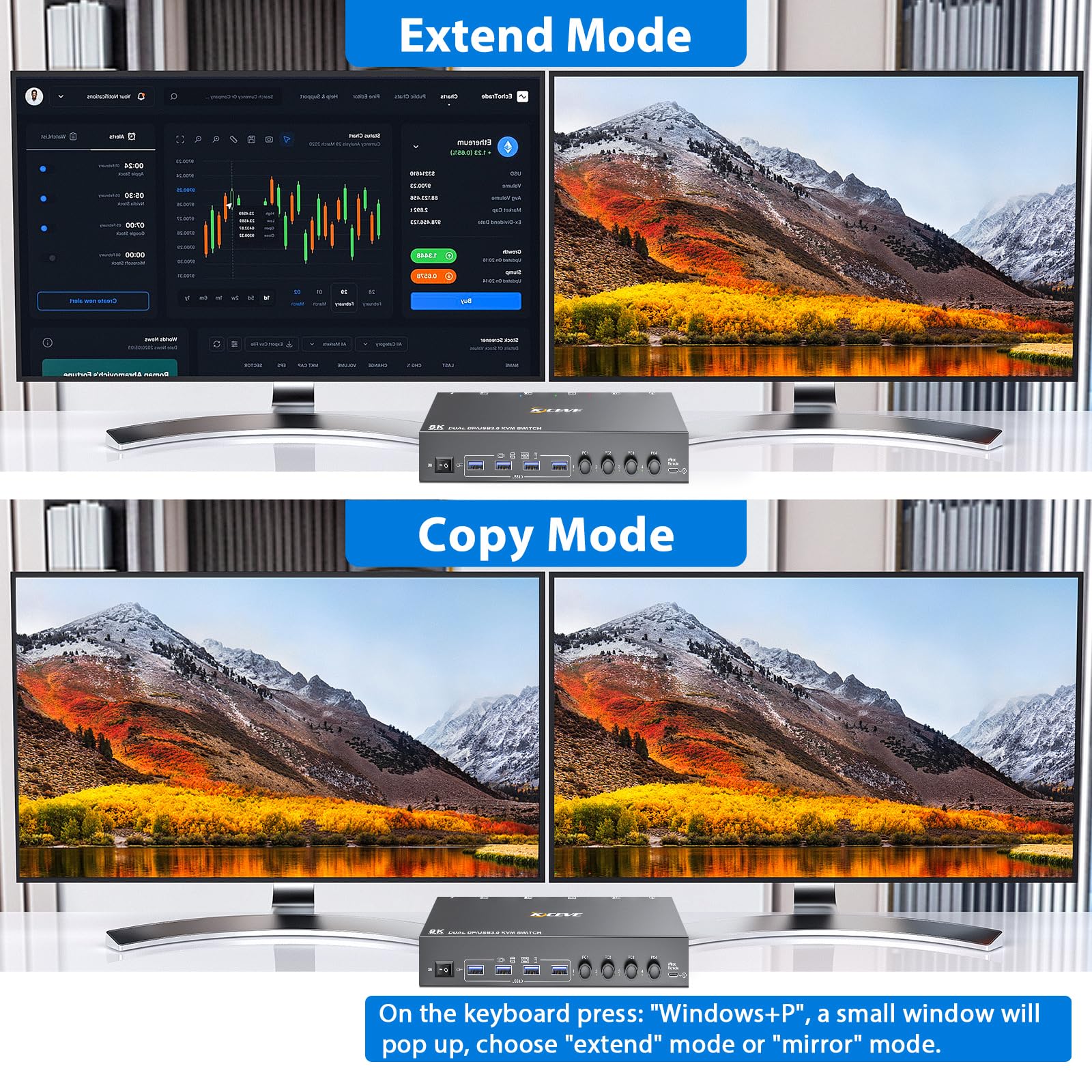 USB 3.0 KVM スイッチ 2 モニター 4/3/2  - Kvm Switch Dual Monitor のレビューと価格